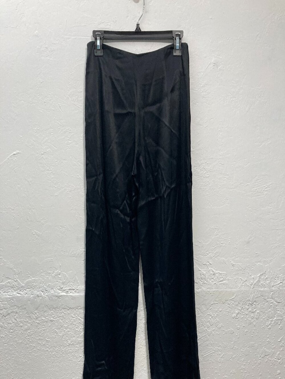 VINCE Liquid Satin Wide Leg Pants Black Quiet Luxury Side Zip Minimalism Size 0 - Picture 3 of 14